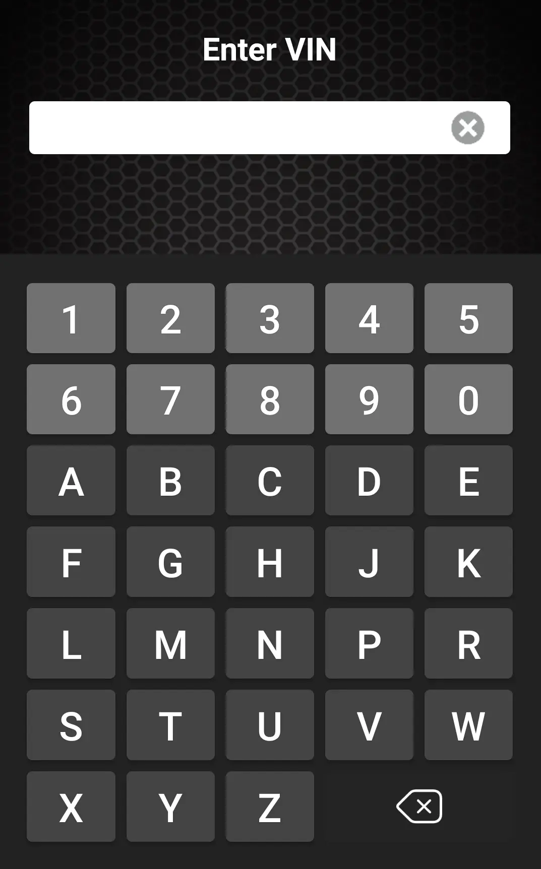 Laser Appraiser VIN Scanner App KEYBOARD